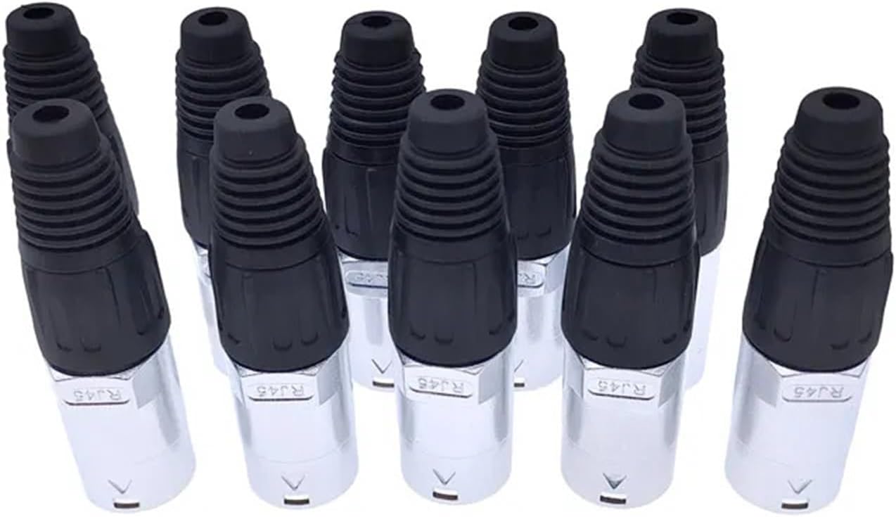 10Piece 8p8c RJ45 Net Work Connector IP65 D Socket Panel Ethernet Connectors(10xsilvery Plug)