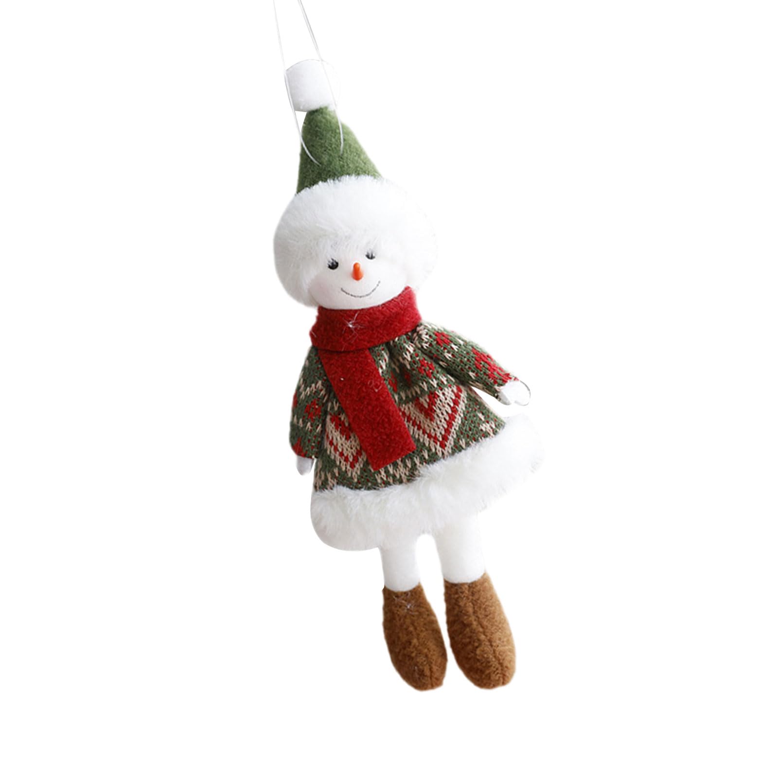 Dolls Pendant Christmas Tree Adornment Girl/Deer/Santa/Snowman Figurine Hanging Decorations for Indoor Outdoor Christmas Tree Plush Ornament