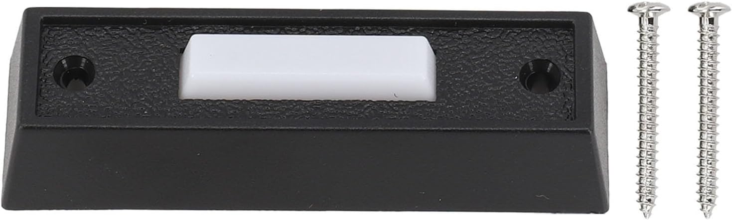 ABS Wired Doorbell Button with LED Light, Wall-Mounted Push Switch Home Exterior, Compatible with DC 12–24V Doorbell Systems, Black (2.8 x 0.86 x 0.59 in)