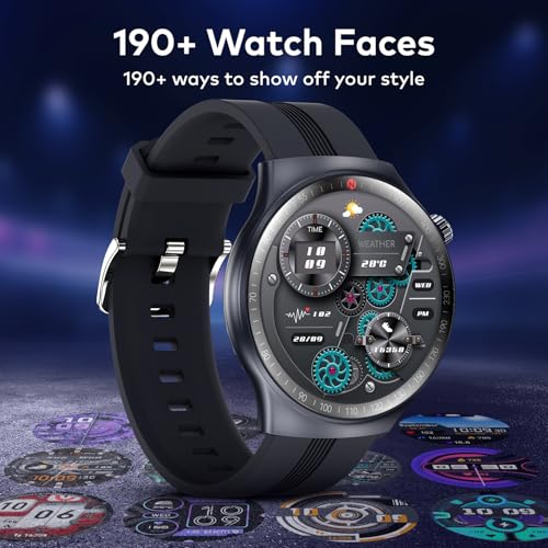 Image of itel Alpha Style 36.3mm (1.43 inch) AMOLED Display, Round Dial SmartWatch, 700 Nits Brightness, 12 Days Battery Life, Bluetooth Calling Along with Multisport Modes Smart Watch, IP68 Waterproof (Black)
