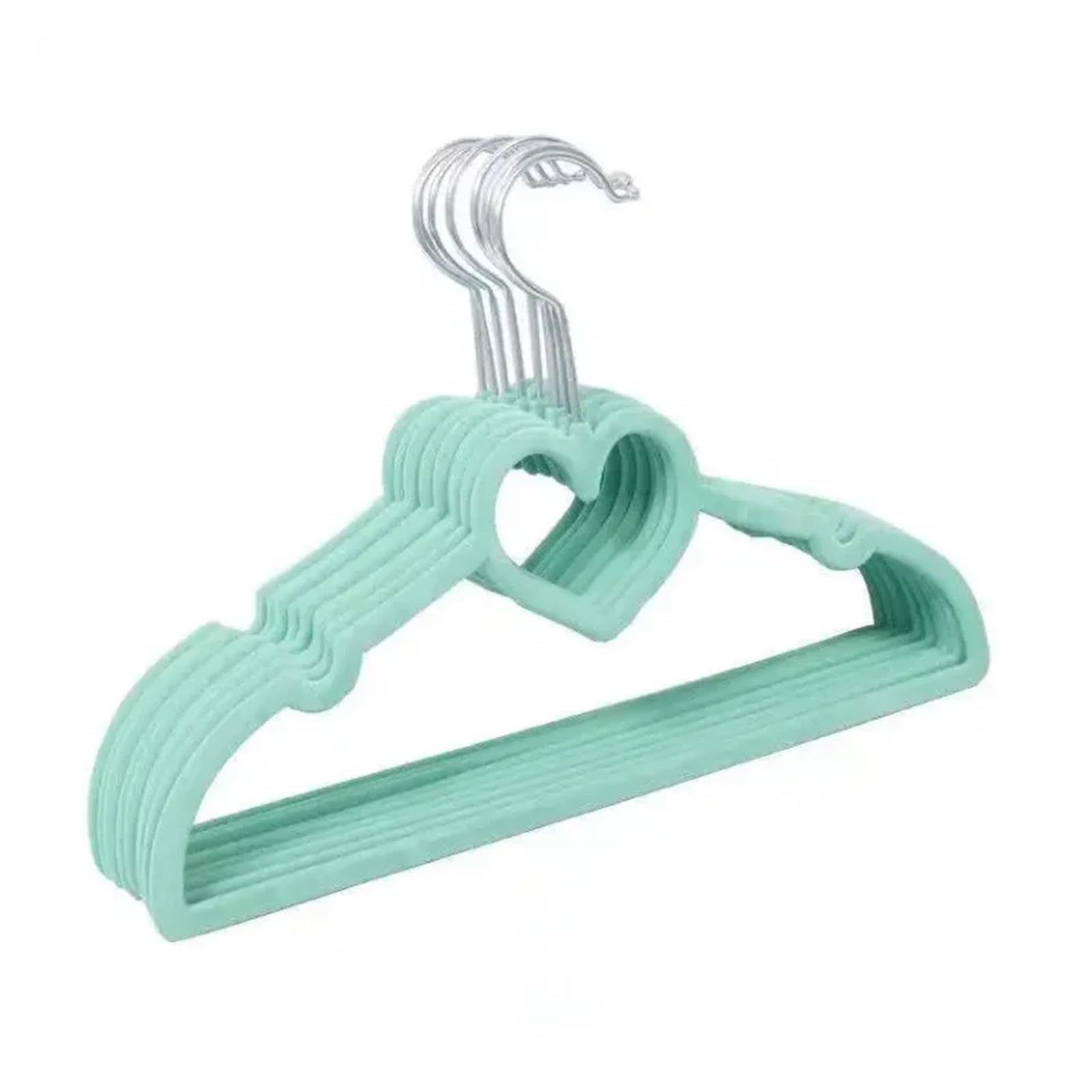 KFGISD, Velvet Hangers 10 Pack Non Slip Hanger with Swivel Hook Cute Heart Slim Clothes Racks for Closet Space Saving ，Hangers(Green)