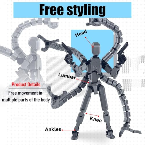Image of RAMONI Action Figure Toys, T13 Octopus Shaped Dummy 13 Action Figure, Multi-Jointed 3D Printed Toys, Articulated Titan 13 Action Figure Robot Toy Set Game Desktop Decoration for Gifts