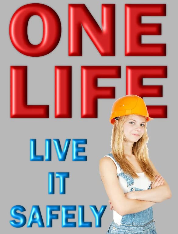 One Life Live it Safely Sign Sticker, Waterproof Sticker Signage Amazon.in Office Products