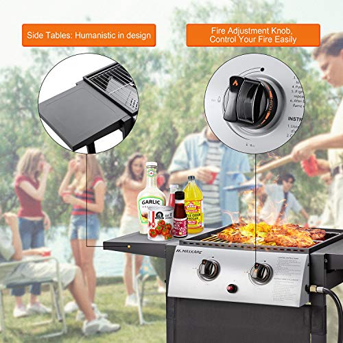 image for MaxKare Propane Gas Grill Outdoor Flat Top Gas Grill Griddle with 2 Bu