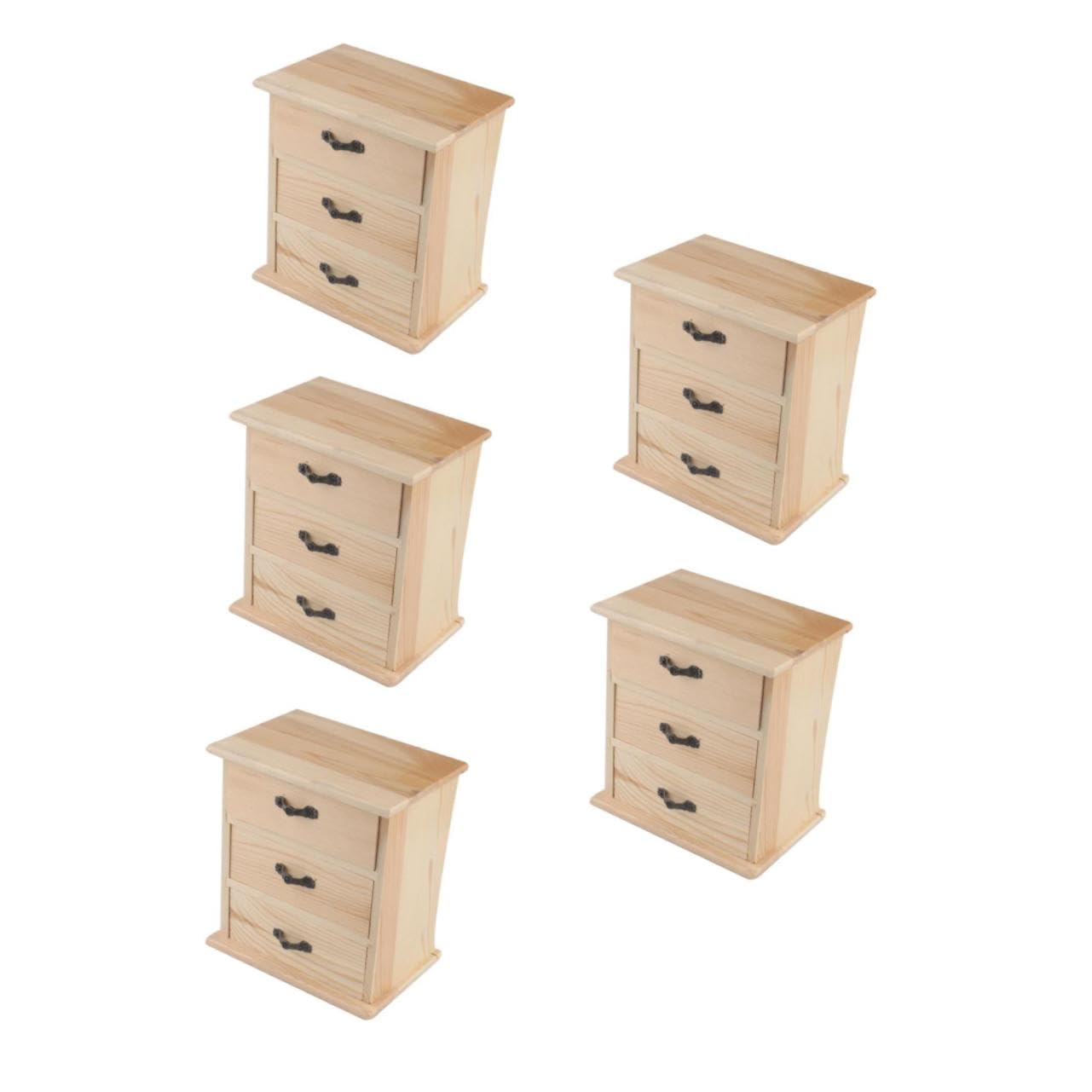 LOORGVEL Holz Organizer Mit 3 Schubladen - Multifunktionale Aufbewahrungsbox Für Schreibtisch & Schmuck