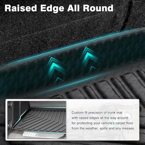 Image of Mixsuper Cargo Liner for Chevrolet Tahoe /GMC Yukon 2021-2026, All Weather Cargo Mat Trunk Liner, Behind The 3rd Row Seats, Black