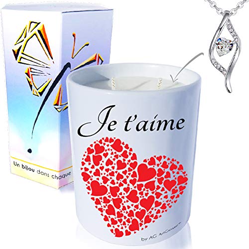 AG Artgosse - Vela y joya con diseño de monoï de Tahití, cristal Swarovski Elements, para mujer, día de la madre, cumpleaños, caja de regalo