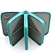 YOUSHARES 72 Slots Pencil Case - PU Leather Handy Multi-layer Large Zipper Pen Bag with Handle Strap for Colored/Watercolor Pencil (Turquoise)