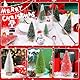 BXYIIGRU 41 Stück Mini Weihnachtsbaum Künstlicher Klein Tannenbaum Grün Rot Miniatur Weihnachts Baum mit Schneeeffekt Christbaum Holzsockel für Tischdeko, Schaufenster, DIY(4.5/6.5/8.5cm)