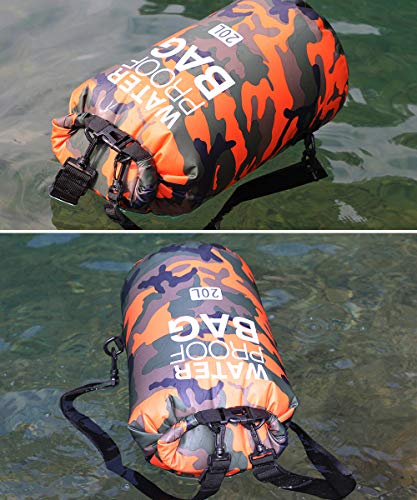 Bolsa impermeável Bycc Bynn camuflada 5L/ 10L/ 15L 20L/ 30L, saco de compressão seca que mantém o eq