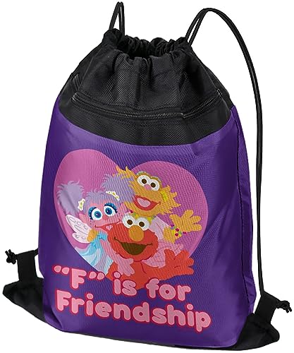 LOGOVISION Sesame Street Friendship Drawstring Backpack Sports Bag Sackpack 17