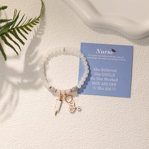 Image of Nurse Graduation Gifts for Women,Class of 2025 Nurse Bracelets with Stethoscope Injector, Nurses Week Gift Nurses Appreciation Gifts
