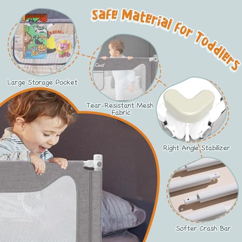 G TALECO GEAR Bed Rail for Toddlers, Stable Protective Bed Side Rails, Baby Bedrail Guard for Twin Full Queen & King Size Bed - Thumbnail 5
