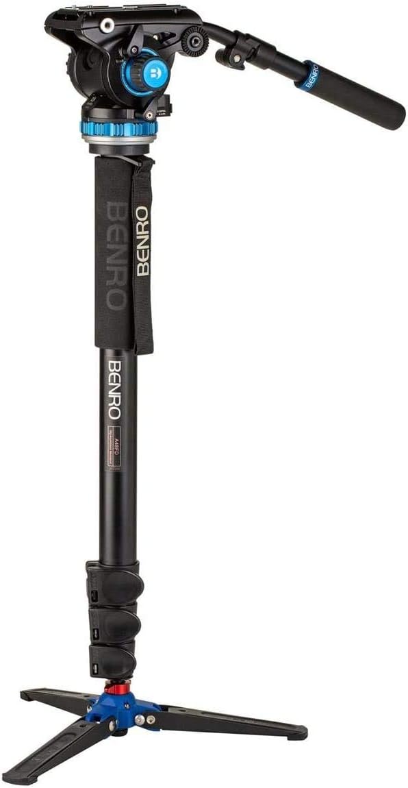 Benro A48FD Classic Aluminum Monopod with Flip Locks, 3-Leg Base, and S6PRO Video Head