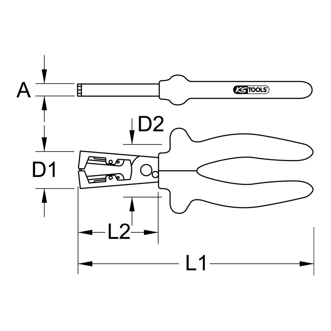 KS Tools 117.1272 Pince à dénuder automatique
