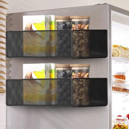 Magnetisches Gewürzregal für Kühlschrank, 2 Stück Magnetregal Küchenorganizer Gewürzregal Kühlschrank Magnet Organize Kühlschrank Regal Magnetisches Kühlschrankregal für Küchen Organizer Aufbewahrung
