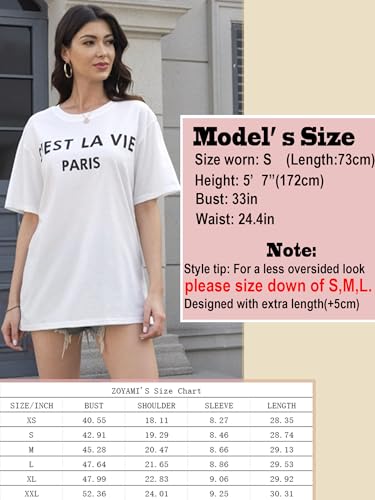 Zoyami Womens Oversized T Shirt Graphic Tee Casual Summer Loose Short Sleeve Top2