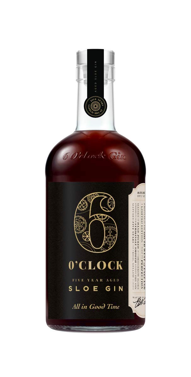 6 O'clock Gin5 Year Aged Sloe Gin - Almond Flavour, Vintage Gin, 35cl