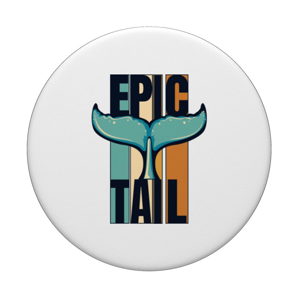 Epic Tail Blue Beluga Cetacea Cachalot Whale Watching PopSockets Swappable PopGrip, Black - Image 3