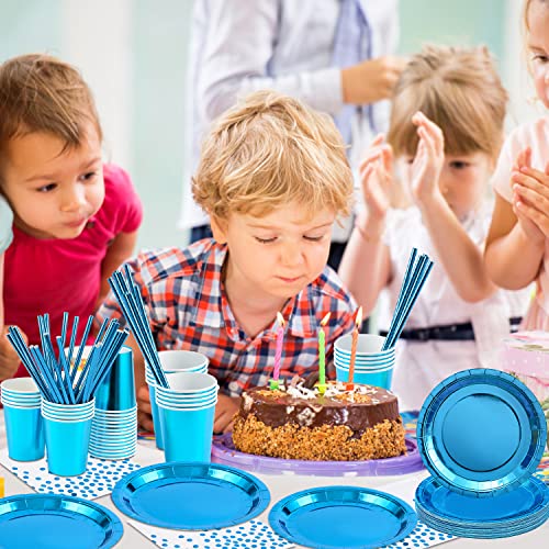 Rorchio Blu Compleanno Piatti in Cartone, Due