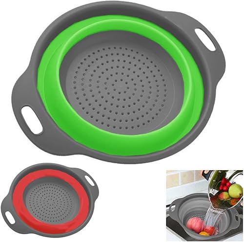 1 colador plegable de silicona para fregadero de cocina de 11.8 pulgadas