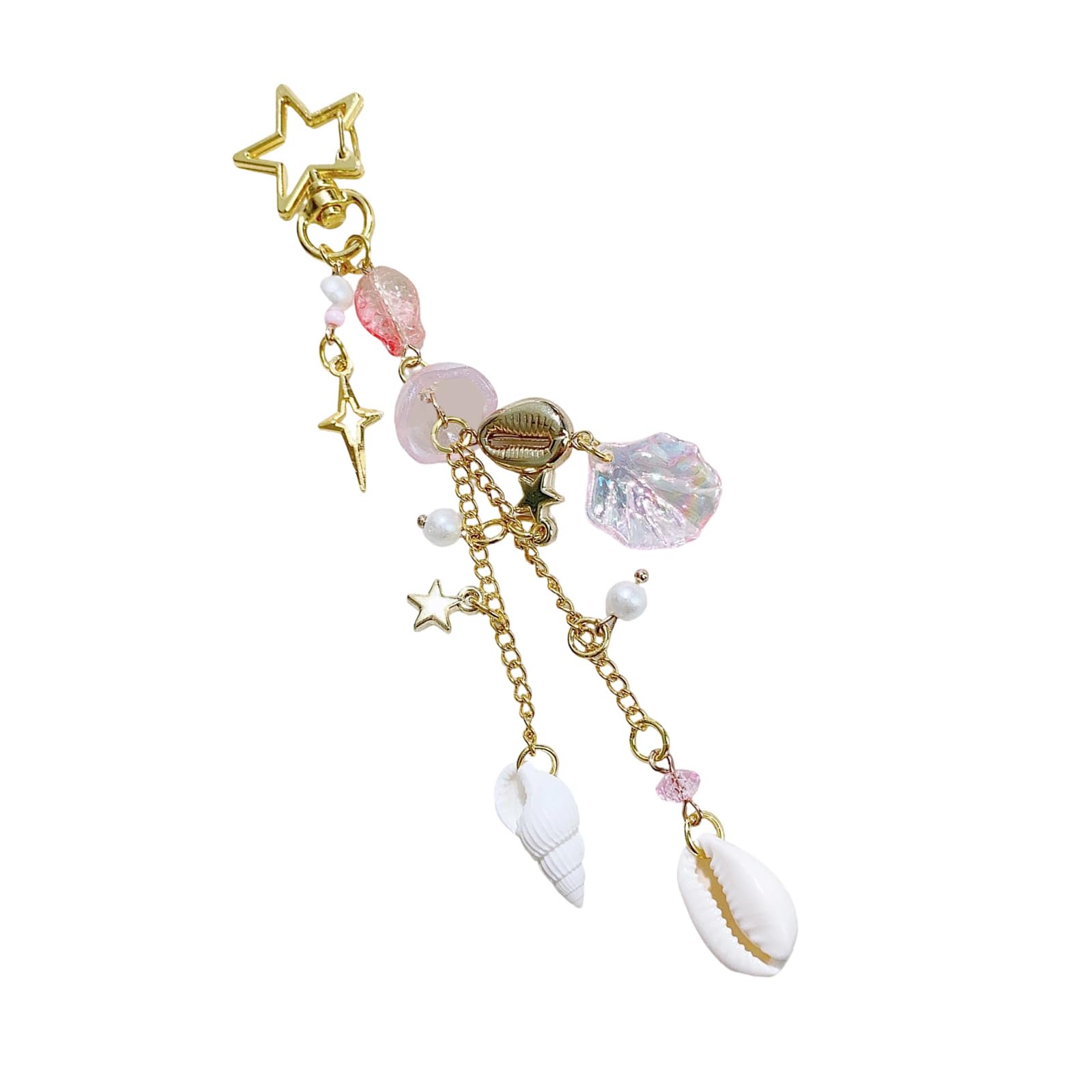 Tenyele Unisex B Jellyfish Starfishes Fish Eaded Keychain Charm For Mobile And Camera Accessories Trendy Phone Accessory For Women Seashells Ead Charm Keyring