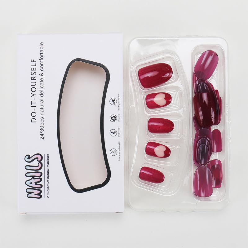 Cat Eye Hot Pink Press on Nails | Glossy Acrylic Manicure