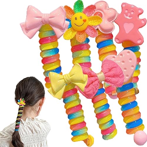 Bandas de pelo de alambre de teléfono coloridas para niños, bandas trenzadas de alambre de teléfono, lazos de pelo en espiral, cable de teléfono disponible en Yaxa Peru