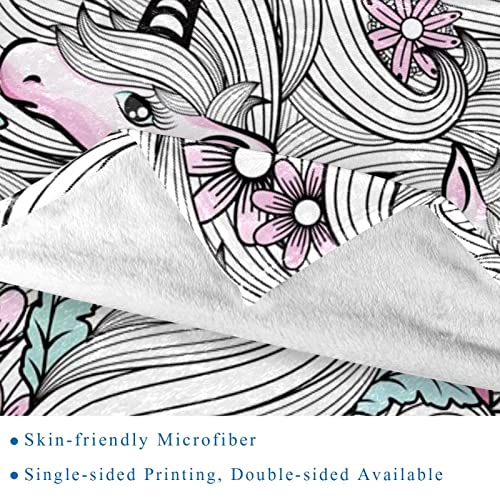 Plaid licorne microfibre doux pour soirées canapé - 3