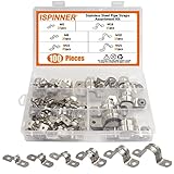 ISPINNER 100pcs Stainless Steel Rigid Pipe Strap Assortment Kit, 2 Holes Cable U Bracket Clamp Hanger Tube Strap Tension Clips M5 M8 M10 M16 M20 M25