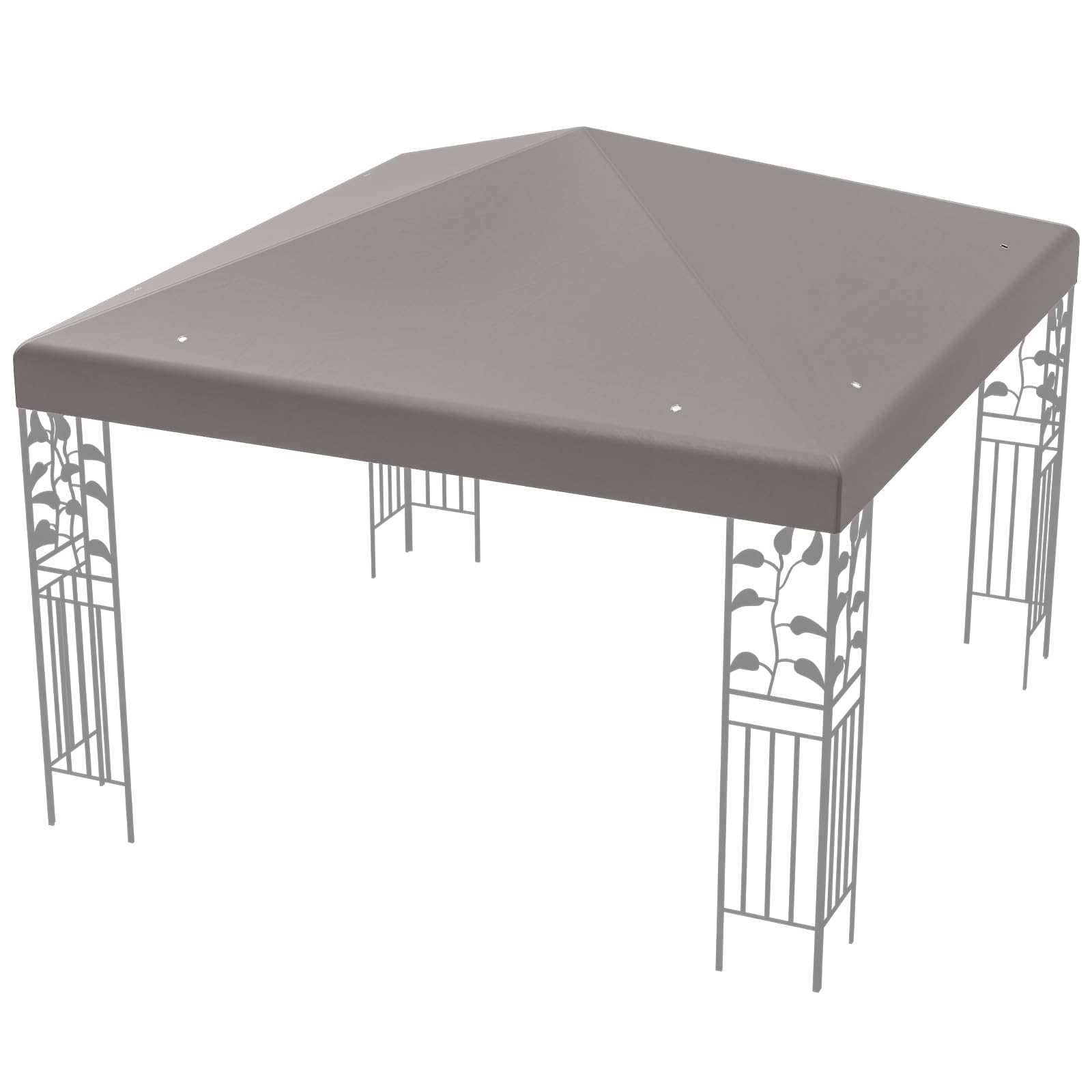 FANTASK Gazebo di ricambio con chiusure in velcro per gazebo da giardino, stabile e impermeabile, 3 x 3 m (grigio)