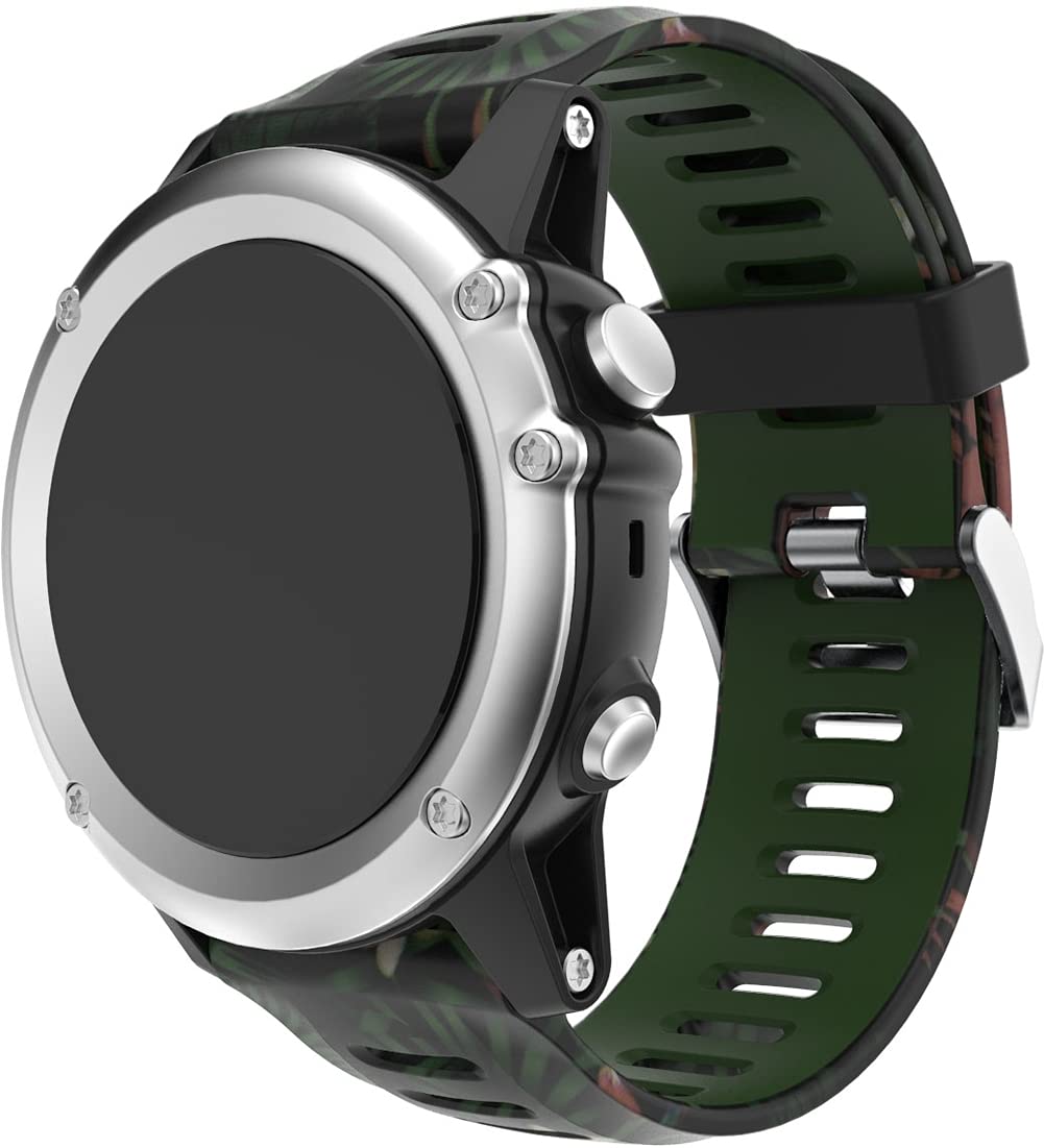 Gransho compatible with Garmin Fenix 6X PRO/Enduro 2 / Enduro/Fenix 5X / Fenix 7X Watch Band, Premium Soft Silicone Replacement Wristbands with Secure Clasp NO231124 (J [Pack of 3])