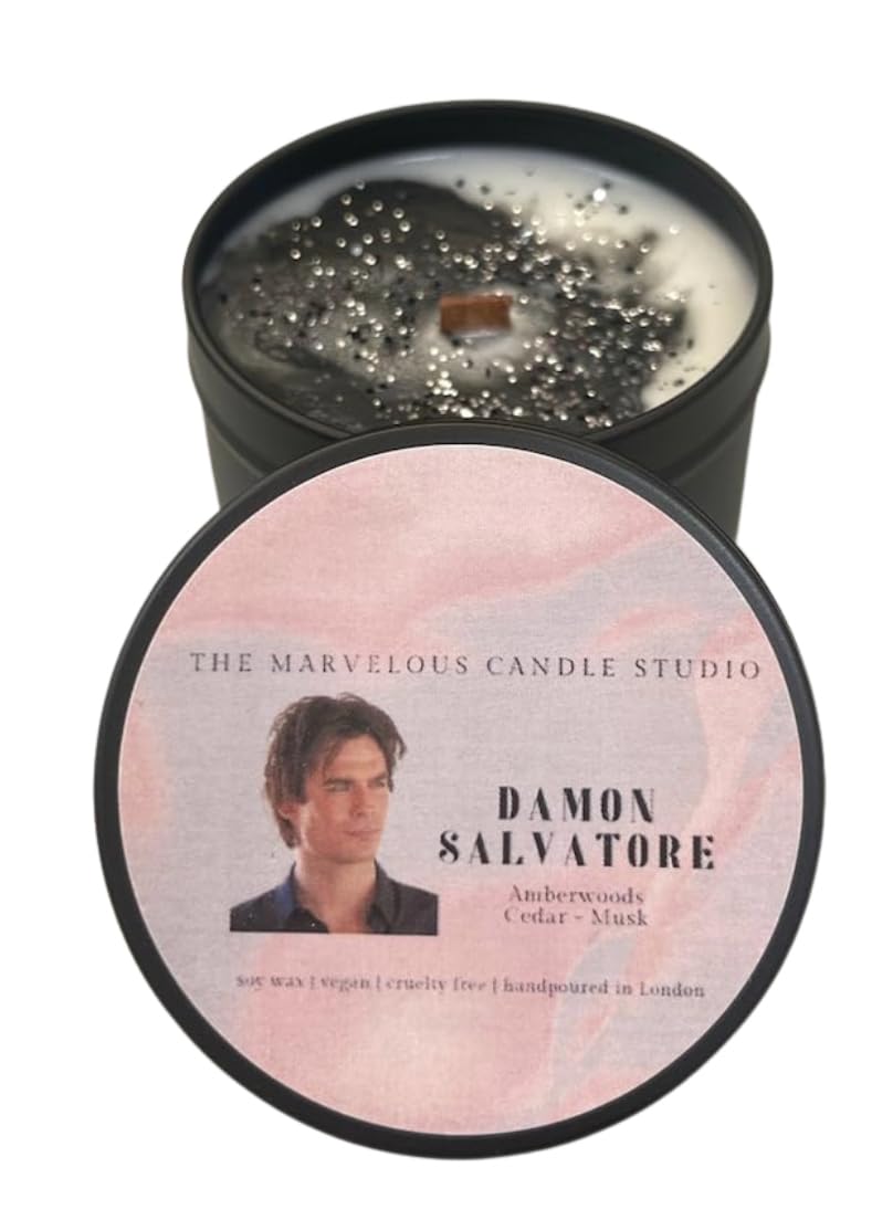 Damon Salvatore Candle | The Vampire Diaries Birthday Gift Ideas | TVD Fandom Gift | Team Damon (4oz Candle)