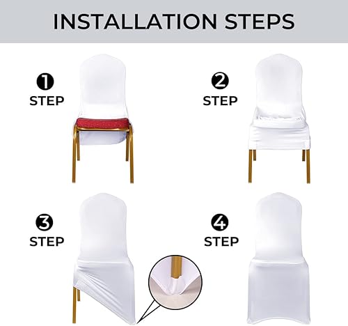 Miniatura 4 de CZJC Fundas elásticas de elastano para sillas de comedor, fundas elásticas para sillas de comedor, fundas protectoras para bodas, banquetes y