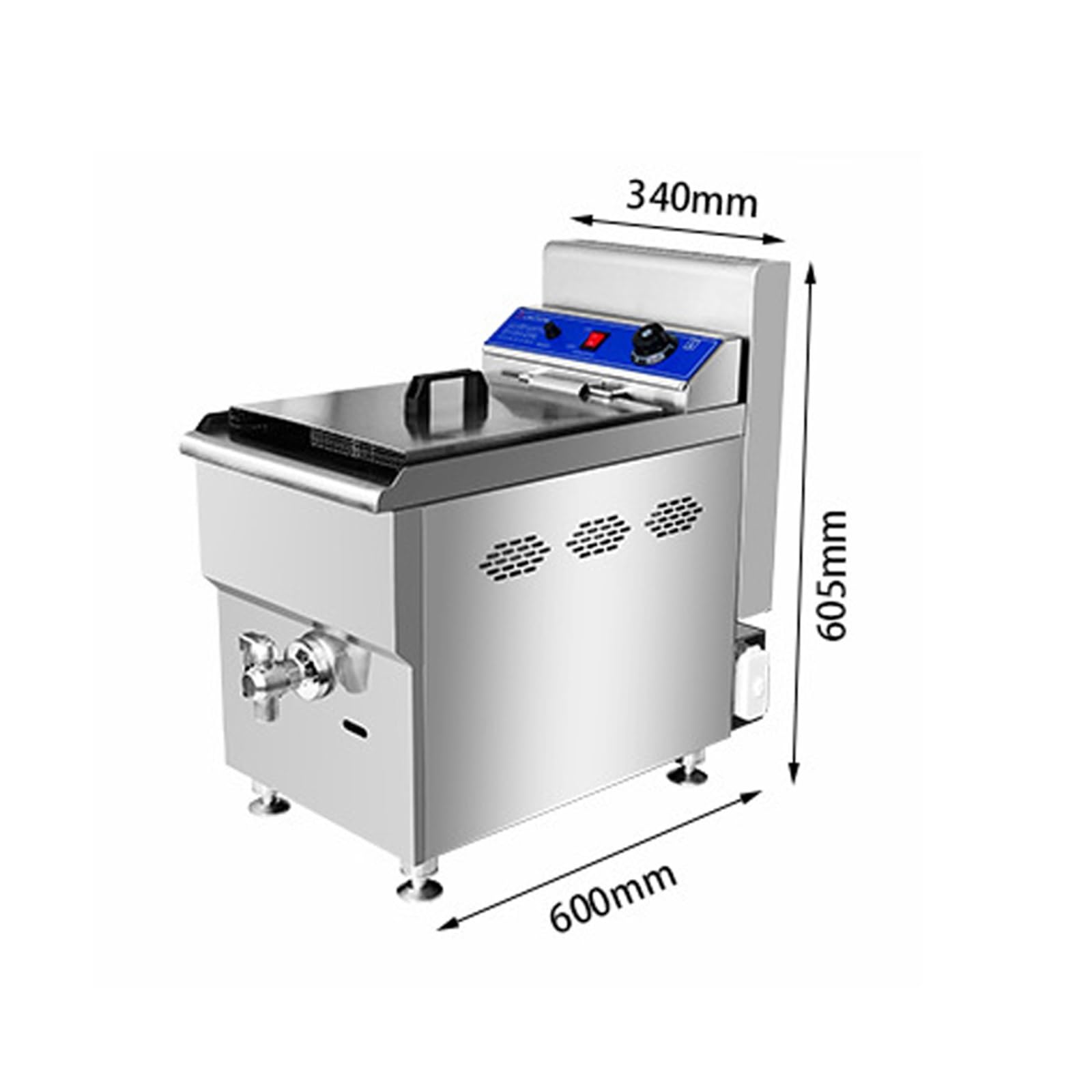 Máquina freidora de gas 18 litros, válvula aceite escritorio un solo cilindro, equipo frito francés for pollo Cocina Fácilmente Una Gran Variedad Alimentos