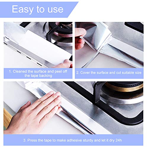 2inch x 5.5Yards Silver Aluminum Foil Tape, 3.9mil Adhesive Aluminum Air Duct Tape for Sealing & Patching Hot and Cold HVAC, Pipe