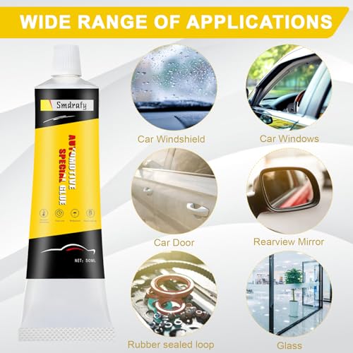 Scheibenkleber Auto,2 Stück Karosserie Dichtmasse Auto,KarosserieKleber Schwarz,Kleber für Türdichtung Auto,KFZ Dichtmasse Schwarz,Schnelle Aushärtung,Wasserdicht,Hochtemperatur,Gute Abdichtung,100ML