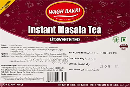 Wagh Bakri Instant Masala Chai Tea Unsweetened - 10 Sachets … #TOP1