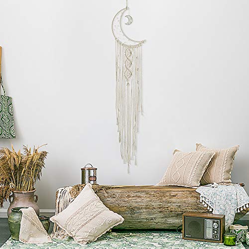 Treebud Macrame Dream Catcher Handmade Woven Wall Hanging Decoration Boho Home Decor For Kids Room Wedding Ornament Craft Gift (Moon) #TOP5