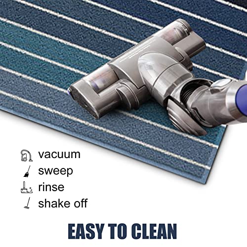 Front Door Mat Outdoor Doormats Durable Indoor Entryway Rugs Non-Slip Catches Dirt From Shoes Washable Welcome Mats For Offices, Elevators, Kitchen,High Traffic Areas (Blue, 35.4" X23.6") #TOP6