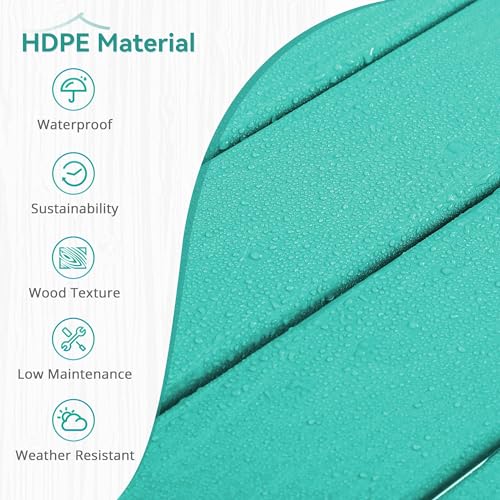 Image of Outdoor Bar Stools Set of 6, 25 inch HDPE Counter Height Bar Stools, All Weather Resistant Patio Bar Stools for Balcony, Backyard, Turquoise