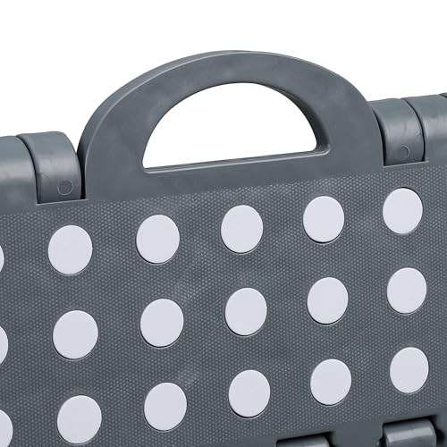 Relaxdays Klapphocker faltbar, Camping Hocker, großer Badhocker, bis 150 kg, Kunststoff, HxBxT: 39 x 39 x 32 cm, grau