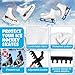 Liliful 8 Pcs Skate Guards Skate Blade Protector Covers Towel Ice Inline Bag Set Ice Guards for Adult Hockey Winter Supply(Black,White)