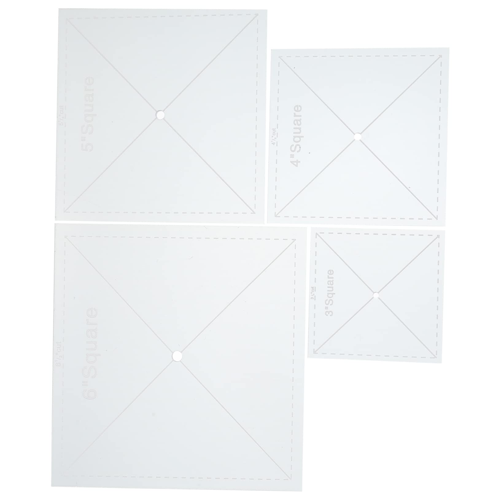 Righello per Cucito Patchwork in Acrilico, Set 4 Pezzi