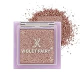 YMH BEAUTE Single Eyeshadow Compact, Shimmer Glitter Metallic Warm Eye Shadow and Highlighter - Long Lasting, Blendable, Vegan, Cruelty-free Cream Eyeshadow - Rose Gold Brown Silver Sparkle