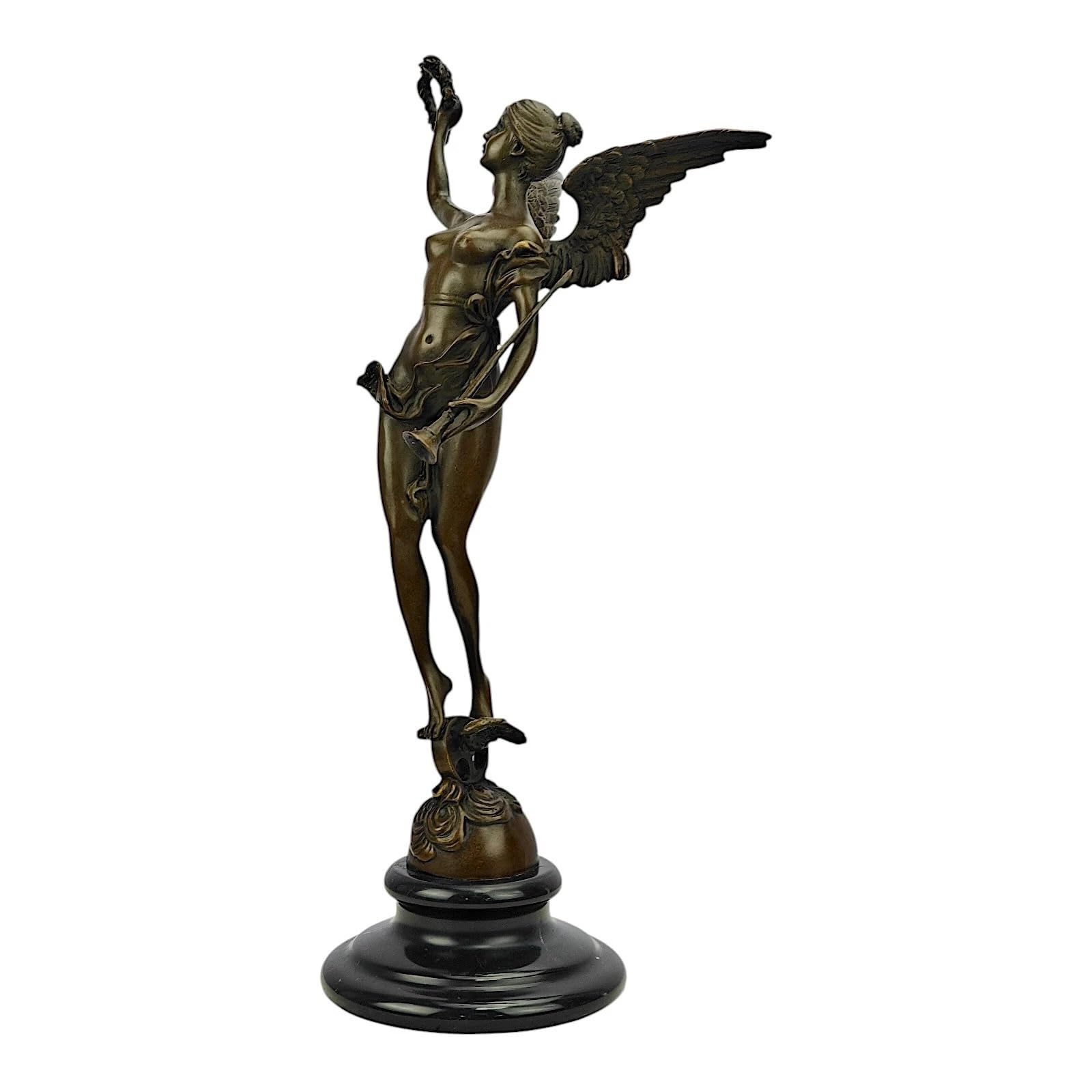 Skrzydlata zwycięstwa statuetka grecka rzeźba brąz metal sztuka klasyczna figura 38 cm