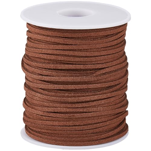 SUNNYCLUE 49 Yards/45M Brown Suede Cord Imitation Leather Cord 3mm Coconut Brown...
