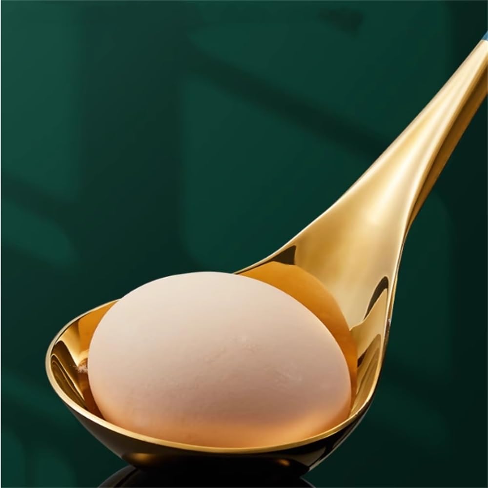 Cucchiaio da minestra da Cucina, mestolo for Salsa, mestolo da minestra Mestolo da minestra for Uso Domestico Cucchiaio con Manico Lungo Mestolo da minestra for casa, Cucina(Gold)