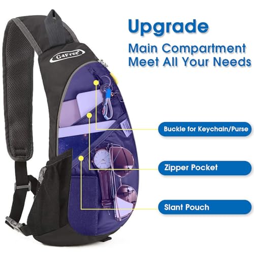 G4Free Leichte Brusttasche Sling Schulter Rucksäcke Nette Umhängetasche Dreieck Pack Rucksack zum Wandern Radfahren Reisen oder Multipurpose Tagepacks