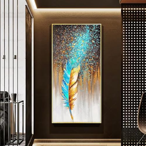 Impression sur toile abstraite salon grand format cadre 80x130cm